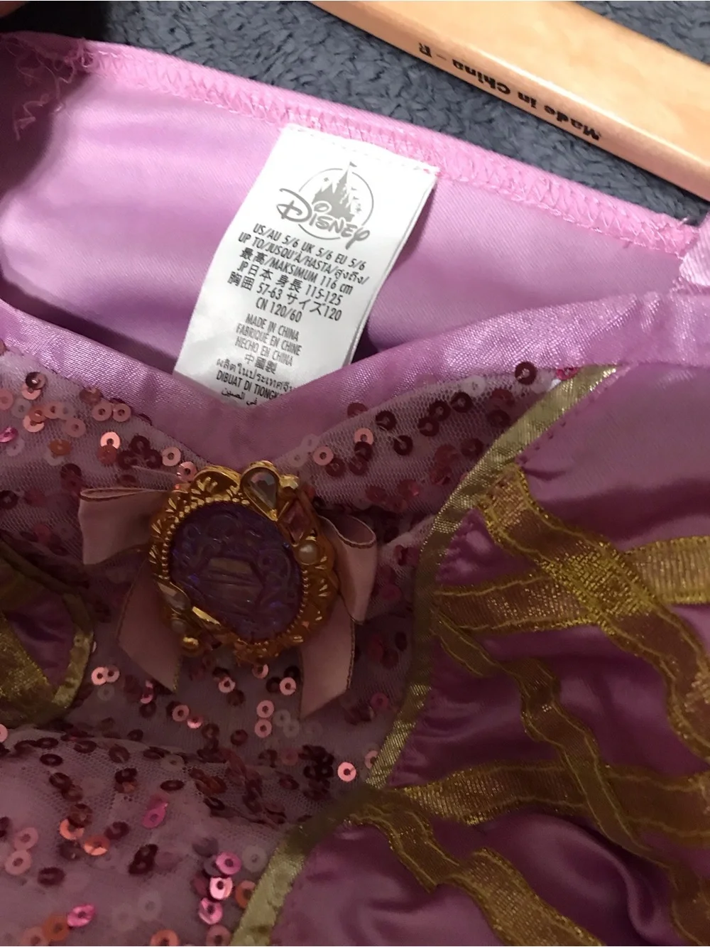 Disney Store Rapunzel Costume Dress Size 5/6 Halloween Dress Up